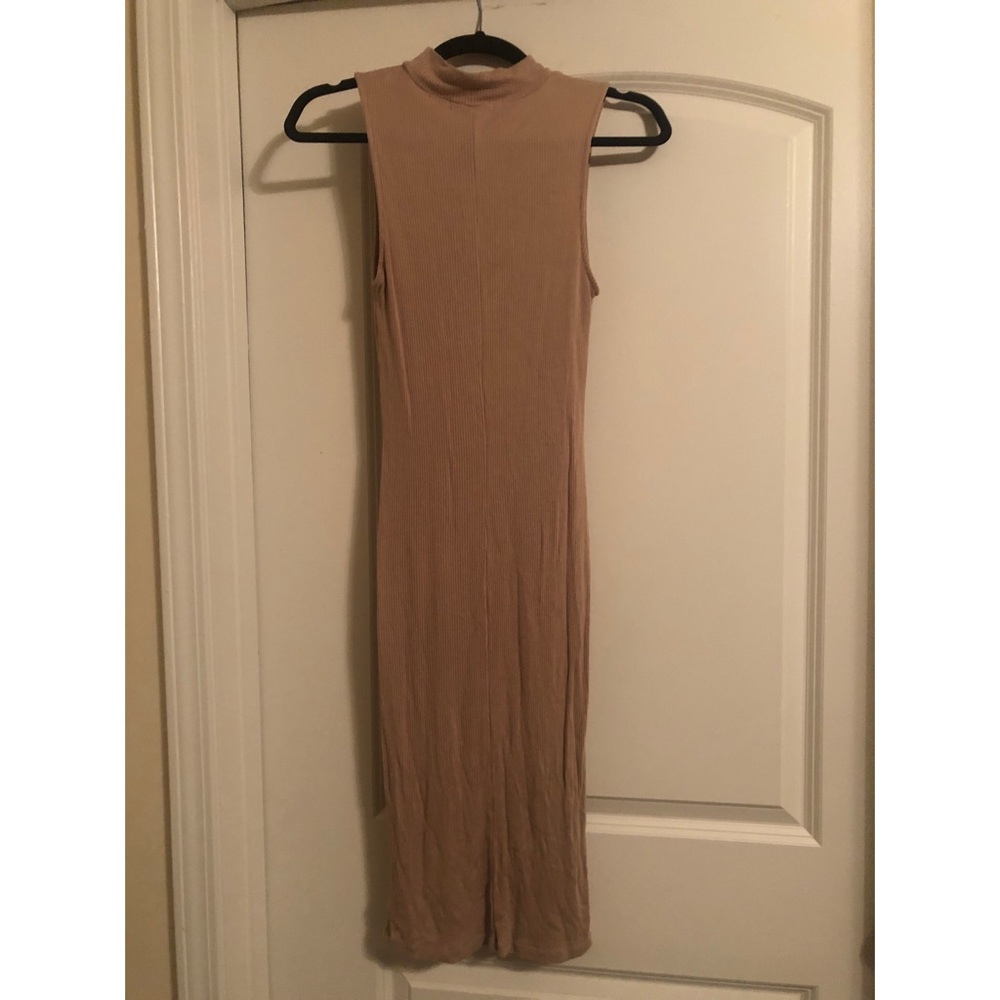 Forever 21 High Neck Mid-Calf Nude Dress